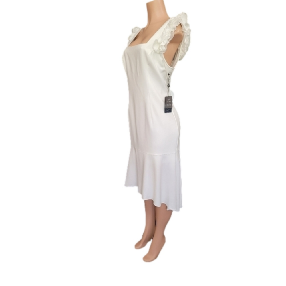 Adrianna Papell Satin Crepe High Low Dress - Picture 7 of 11
